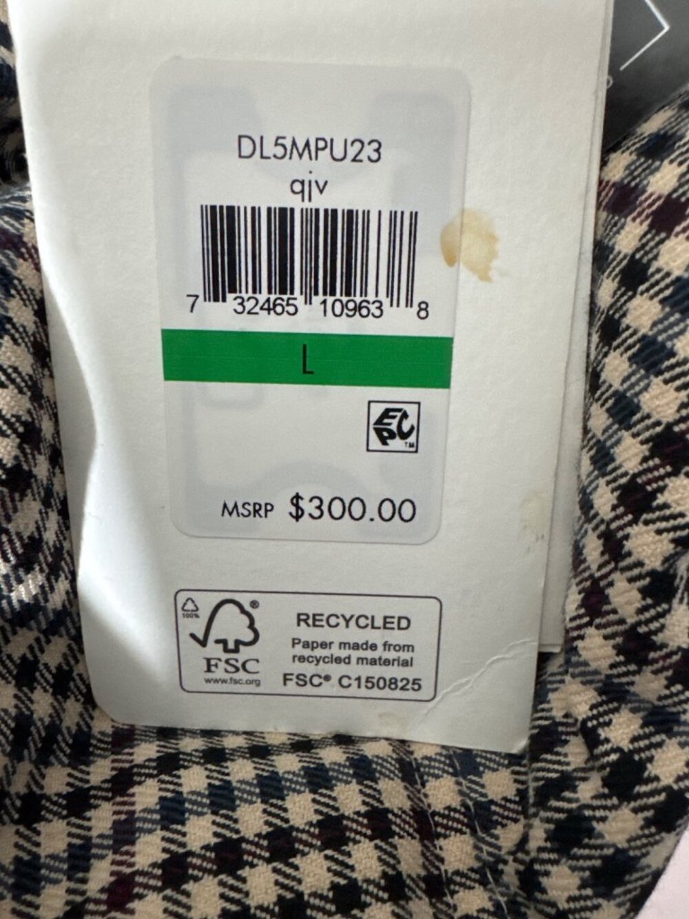 NWT DKNY Faux Fur Collar Zip Front Puffer Coat Heritage Plaid Womens Size Large - Picture 10 of 11